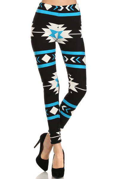 Aqua Patterned Leggings