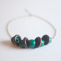 Round Wooden Disc Beads Necklace NL0686 - Thumbnail 4