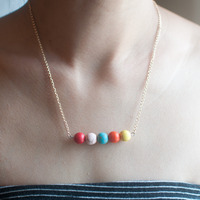 Colorful Natural Stone Beads Necklace NL0726 - Thumbnail 1