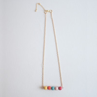 Colorful Natural Stone Beads Necklace NL0726 - Thumbnail 2