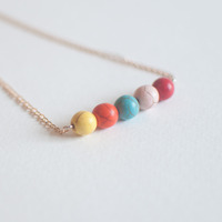 Colorful Natural Stone Beads Necklace NL0726 - Thumbnail 3