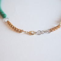 Wooden Beads Plastic Acrylic Beaded Statement Necklace, NL0654 - Thumbnail 4