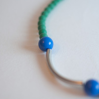 Wooden Beads Plastic Acrylic Beaded Statement Necklace, NL0654 - Thumbnail 3