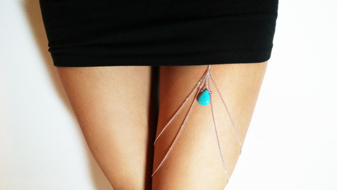 Blue Aura Thigh Chain (Silver)