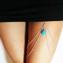 Blue Aura Thigh Chain (Silver)