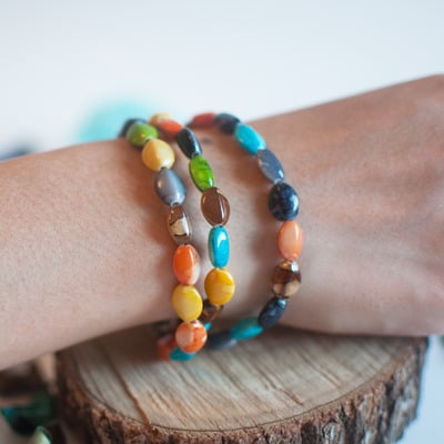 Multi strand glass beaded bracelet, bl0655 - Thumbnail 5