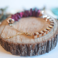 Purple Pink Wood Bracelet BL0708 - Thumbnail 1
