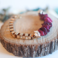 Purple Pink Wood Bracelet BL0708 - Thumbnail 2