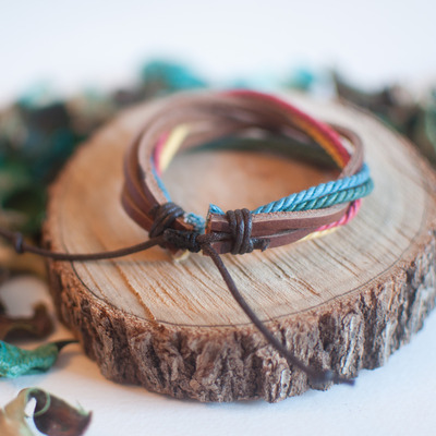 Rainbow Leather Bracelet, BL0679