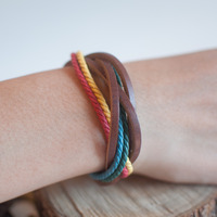 Rainbow Leather Bracelet, BL0679 - Thumbnail 2