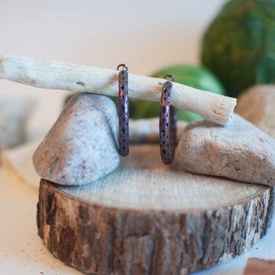 Circle big earrings er0566 - Thumbnail 5