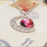 Harajuku galaxy moon necklace - Thumbnail 2