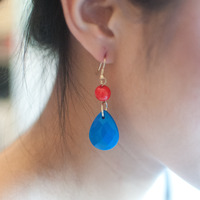 Color Teardrop Earrings ER0561 - Thumbnail 1
