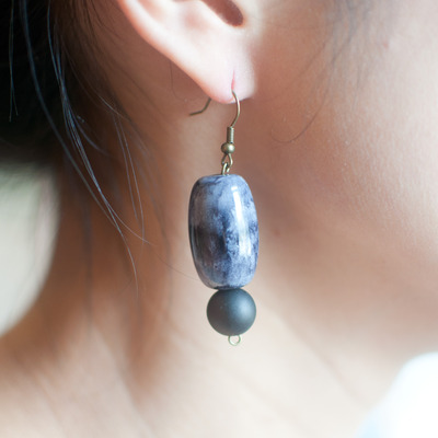 Faux tortoiseshell drop earrings er0626 - Thumbnail 4