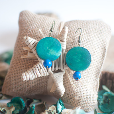 Green beaded drop earrings er0628 - Thumbnail 3