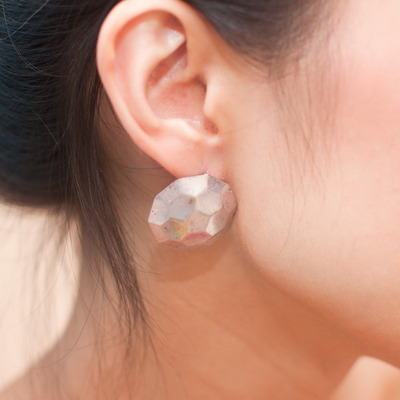 Hexagonal Decagon Stud Earrings ER0434