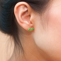 Mustache Stud Earrings, ER0470 - Thumbnail 1