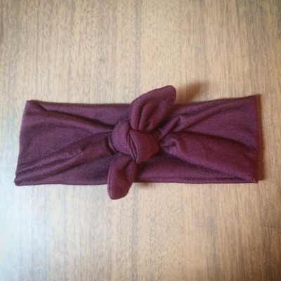 Plum tie knot headwrap