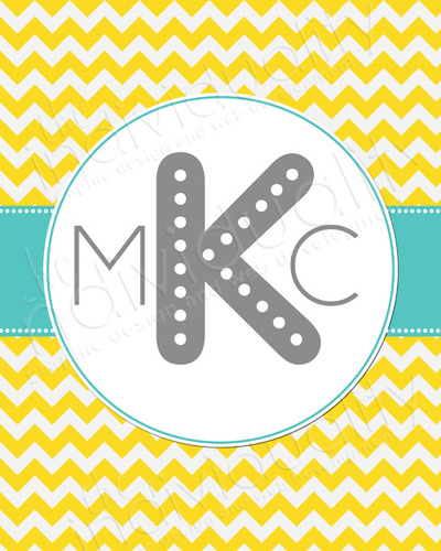 Chevron Monogram Print