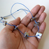 Necklace on Cobalt Blue Cord - Eco Chic - Thumbnail 2