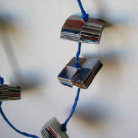 Necklace on Cobalt Blue Cord - Eco Chic - Thumbnail 3