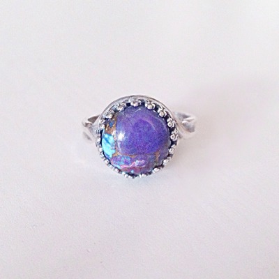 Round purple turquoise ring 