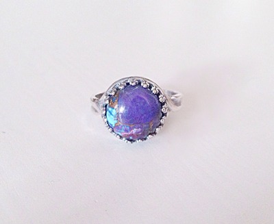 Round Purple Turquoise Ring 