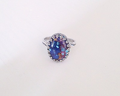 Purple Turquoise Oval Ring