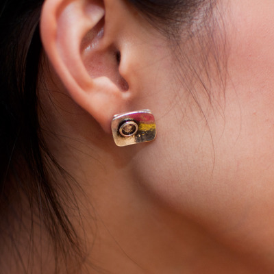 Rectangle nail earrings, er0463