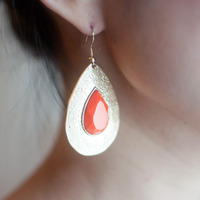 Silver Teadrop Earrings, ER0595 - Thumbnail 1