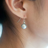 Silvery Ball Earrings, ER0469 - Thumbnail 1