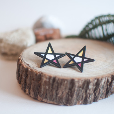 Star shaped earrings, er0586 - Thumbnail 2