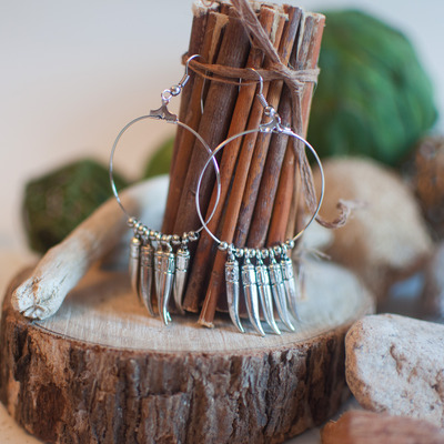 Statement ethnic hook earrings, er0474