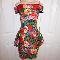 Vintage AJ Barry Floral Dress Size S