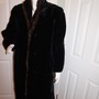 Vintage Soft Velour Black Coat With Faux Fur Collar Size M-L-1