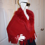 Vintage Mephistos Red Faux Fur Throw Sweater Size M-L-1