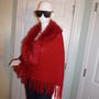 Vintage Mephistos Red Faux Fur Throw Sweater Size M-L-2
