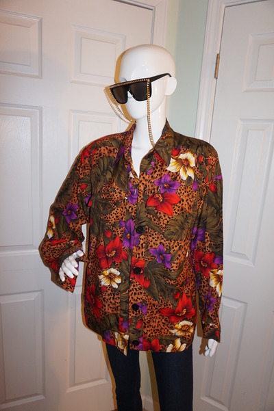 Vintage s & k company leopard jacket size 2x