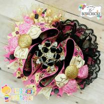 Pink and Gold Over The Top Boutique Hairbow