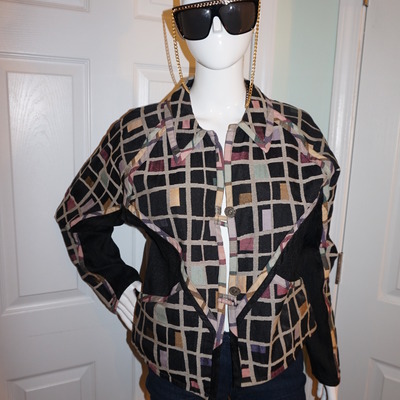 Vintage treadle black/white blazer size l