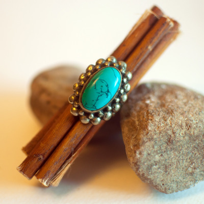 Blue stone ring, rg0410