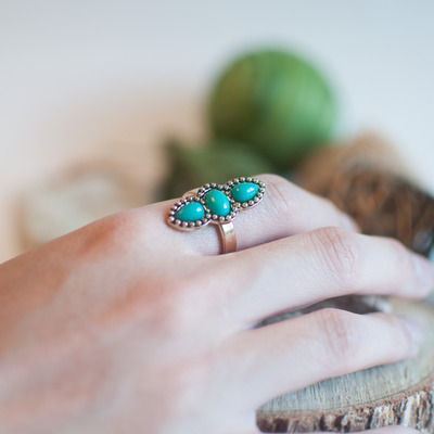 Oval etched stone ring, rg0540