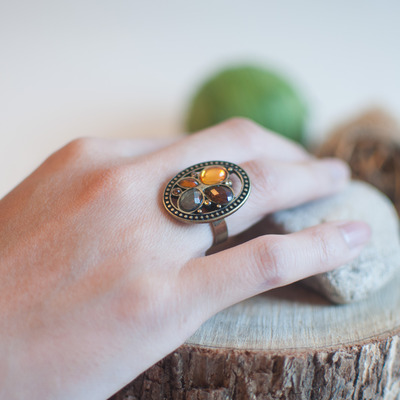 Vintage stone ring, rg0525 - Thumbnail 1