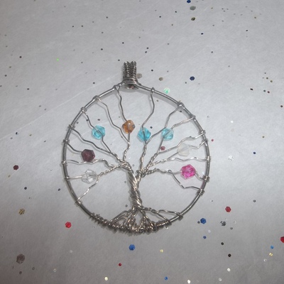 Birthstone tree of life necklace