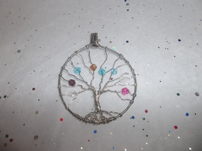 Birthstone tree of life necklace