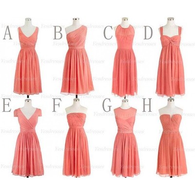 Coral bridesmaid dresses, short bridesmaid dresses, mismatched bridesmaid dresses, simple bridesmaid dresses, cheap bridesmaid dresses, pd15006 - Thumbnail 3