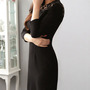 Fashion Lace Sheath Knee-Length Plain Womens Dresses 023-141220009-1