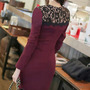 Fashion Lace Sheath Knee-Length Plain Womens Dresses 023-141220009-2