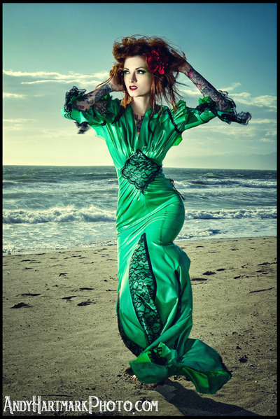 Cherry Dollface Green Mermaid Latex Print 8x10