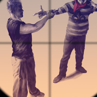 Ghost assassin david vs le mime 11x17 poster marco roblin art